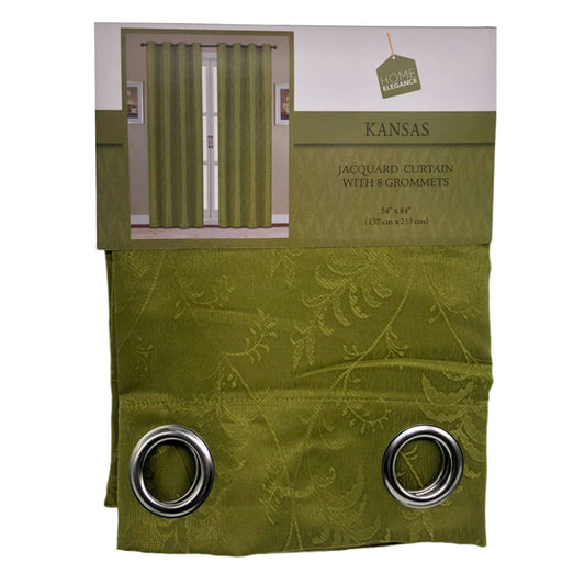 Cortina Home Elegance Kansas Con Aros 54" x 84" - Verde oliva oscuro