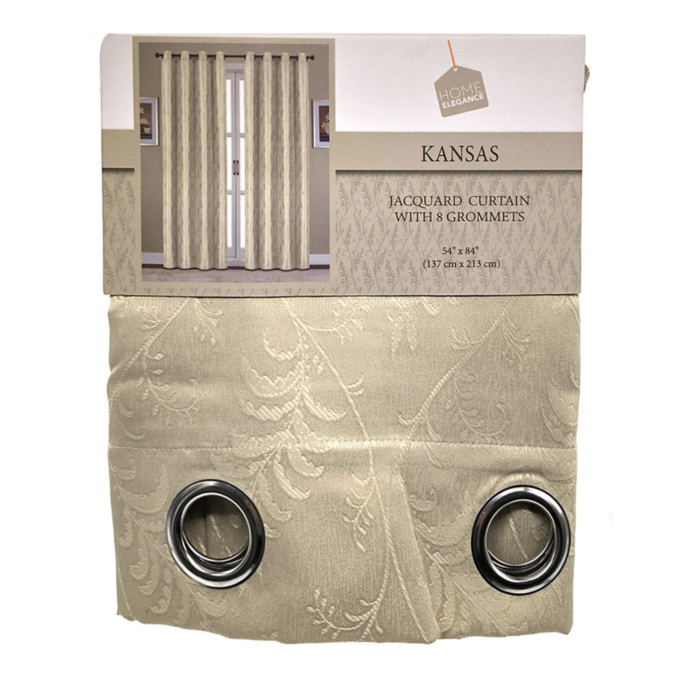 Cortina Home Elegance Kansas Con Aros 54" x 84" - Plateado