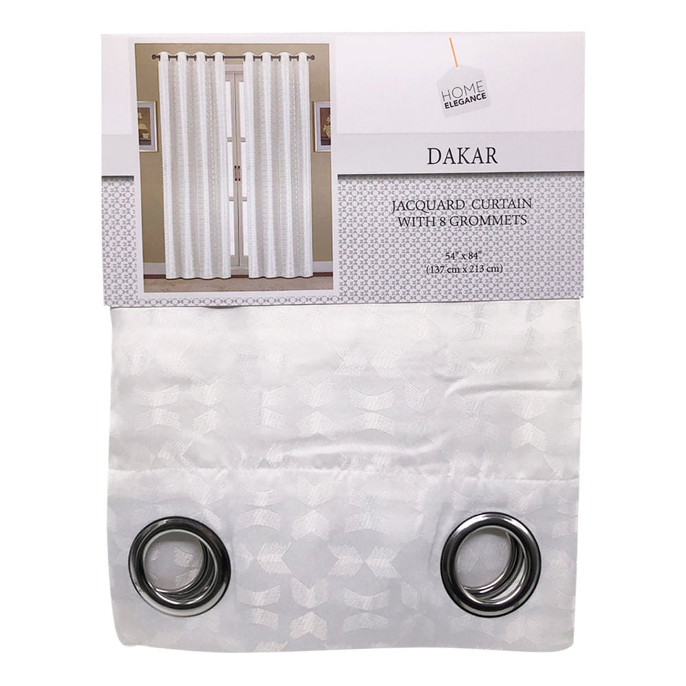 Cortina Home Elegance Dakar Con Aros 54" x 84" - Blanco