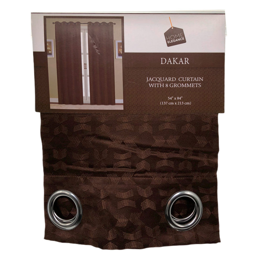 Cortina Home Elegance Dakar Con Aros 54" x 84" - Chocolate