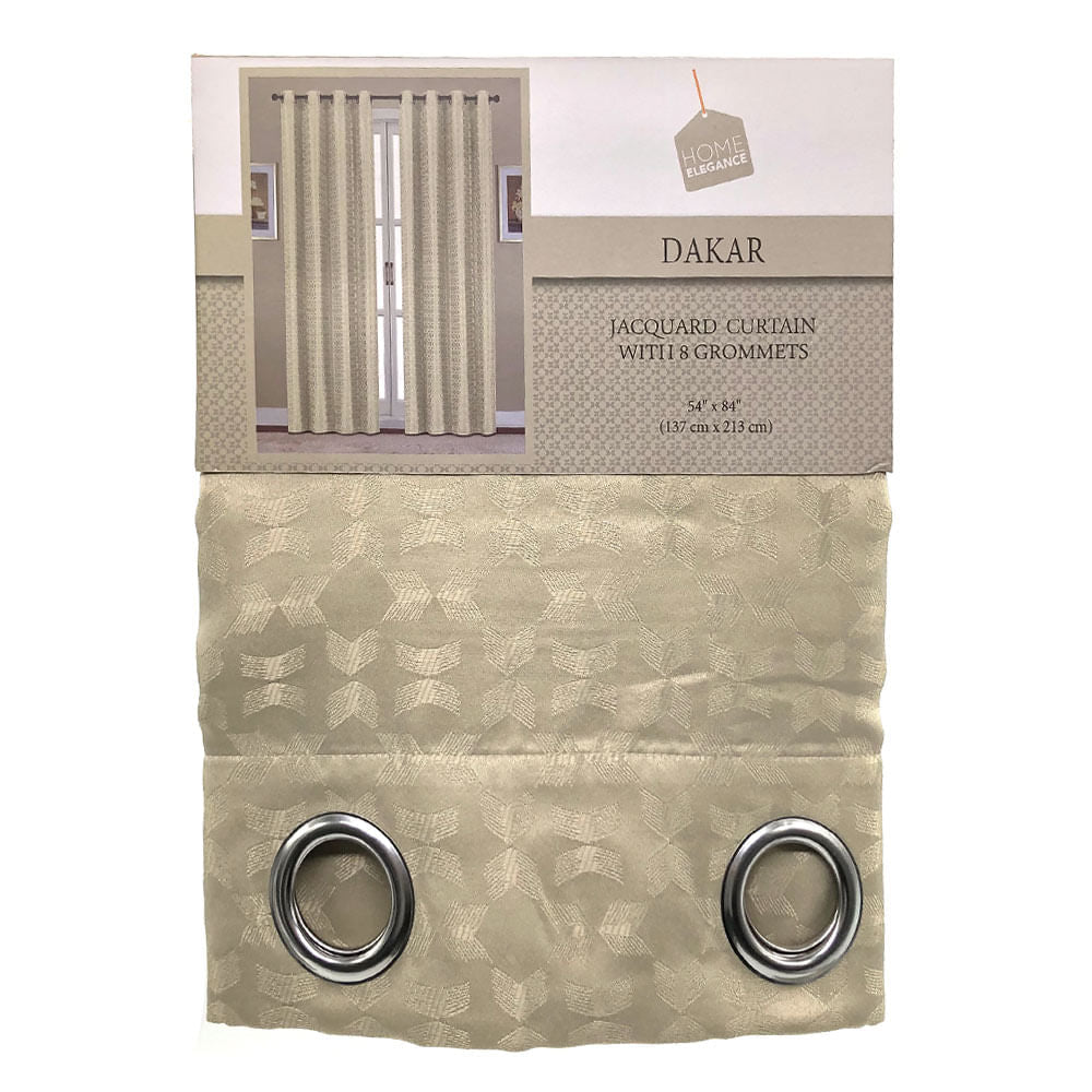 Cortina Home Elegance Dakar Con Aros 54" x 84" - Plateado