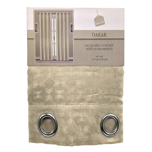 Cortina Home Elegance Dakar Con Aros 54" x 84" - Plateado