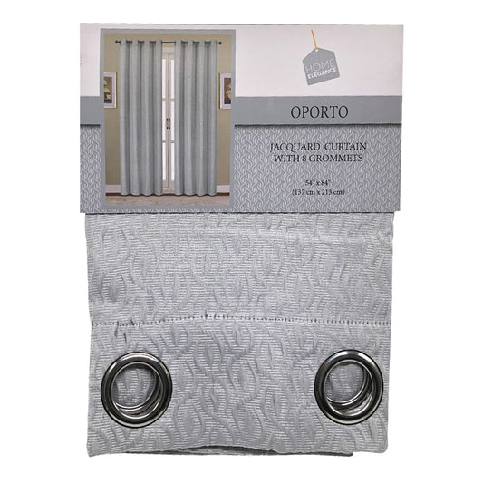 Cortina Home Elegance Oporto Con Aros 54" x 84" - Plateado