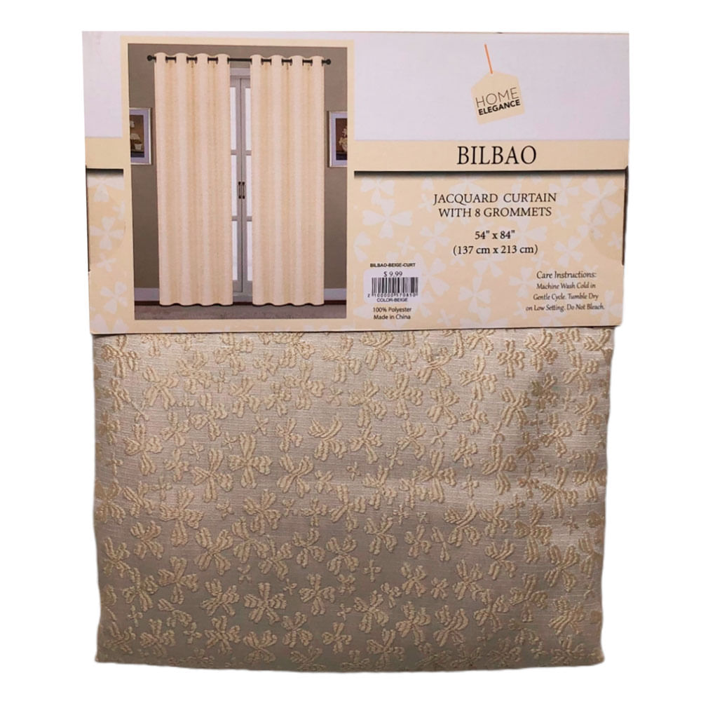 Cortina Home Elegance Bilbao 54" x 84" Con Aros - Dorado Oscuro