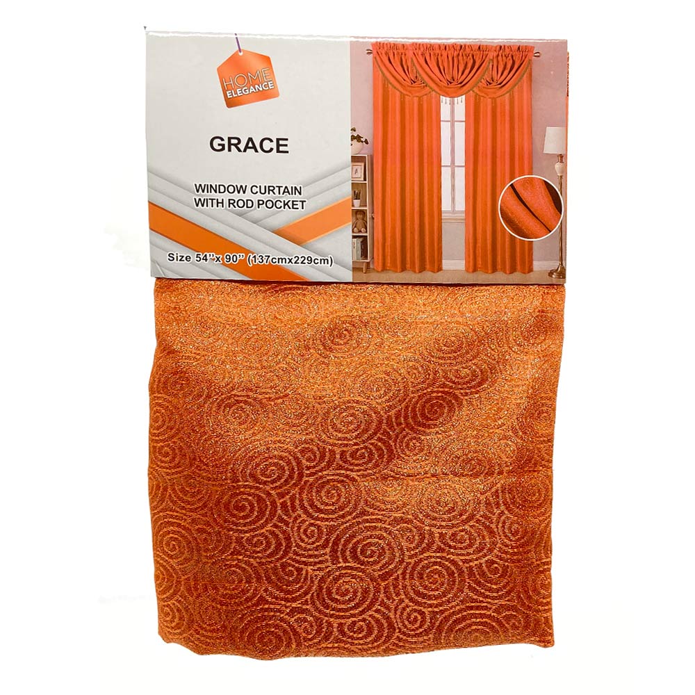 Cortina Home Elegance Grace 54" x 90" - Naranja