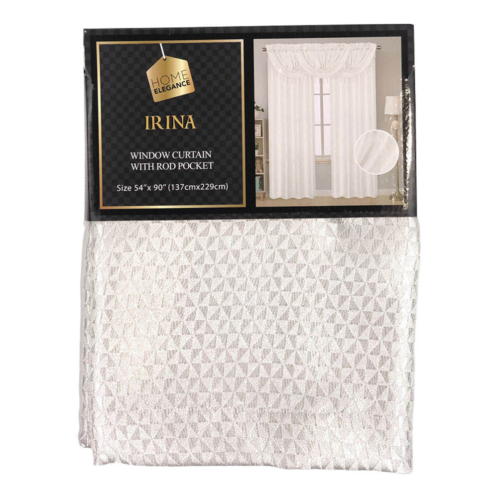 Cortina Home Elegance Irina Rod Pocket 54" x 90" - Blanco