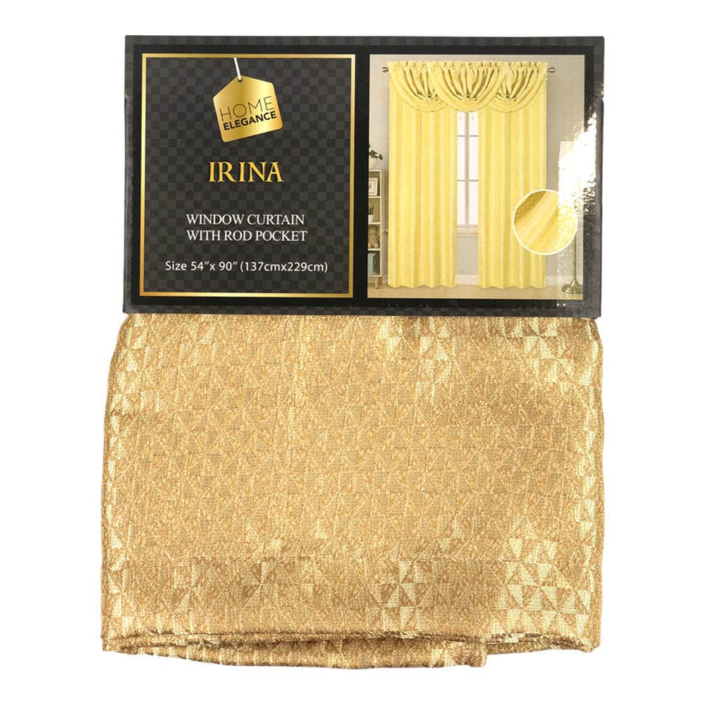 Cortina Home Elegance Irina Rod Pocket 54" x 90" - Dorado