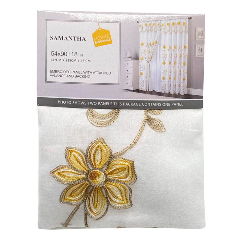 Cortina Home Elegance Con Cenefa Samantha 54" x 90" - Dorado