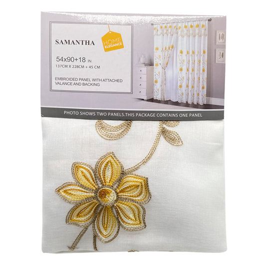 Cortina Home Elegance Con Cenefa Samantha 54" x 90" - Dorado