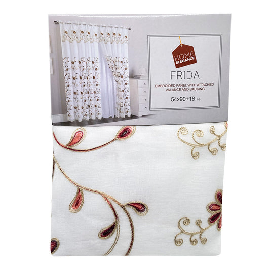 Cortina Home Elegance Con Cenefa Frida 54" x 90" - Rojo oscuro