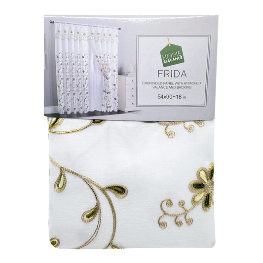 Cortina Home Elegance Con Cenefa Frida 54" x 90" - Lima oscuro