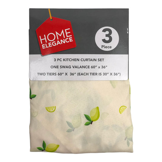 Cortina Para Cocina Home Elegance Lime 3 Piezas