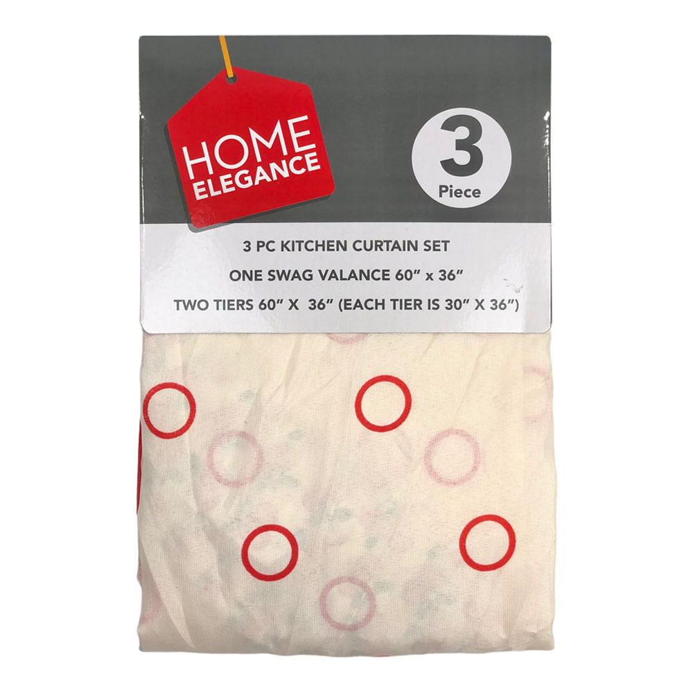 Cortina Para Cocina Home Elegance Apple Orchard 3 Piezas
