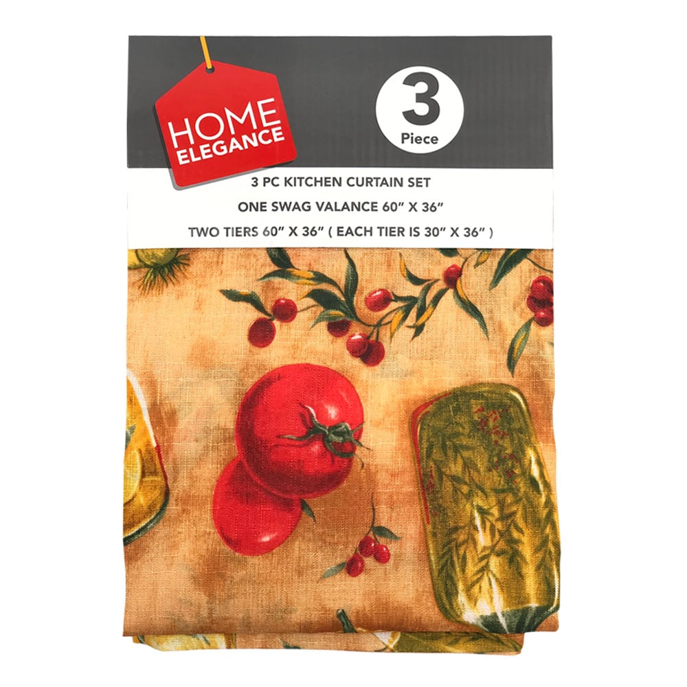 Cortina Para Cocina Home Elegance Olive 3 Piezas