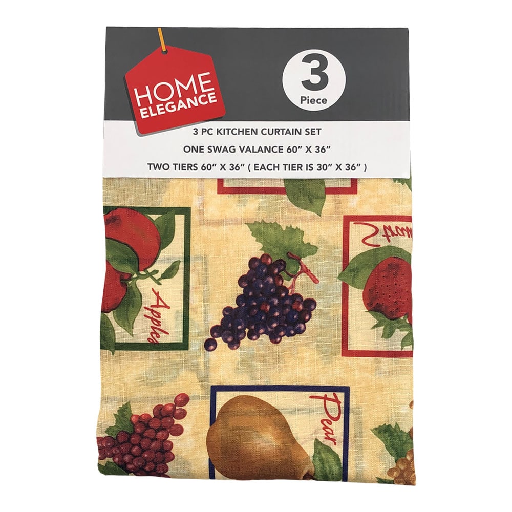 Cortina Para Cocina Home Elegance Fruist 3 Piezas - Multicolor