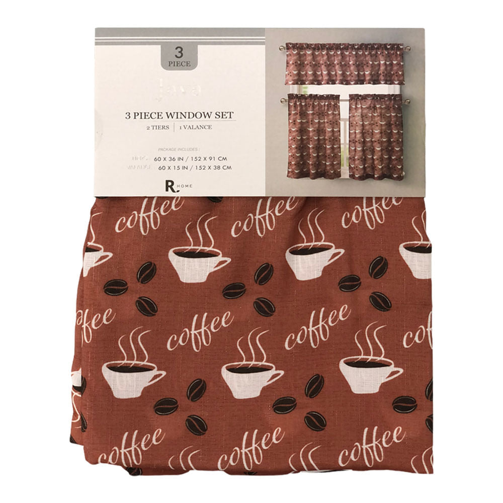 Cortina Regal Home Para Cocina Java 60" x 36" - Chocolate