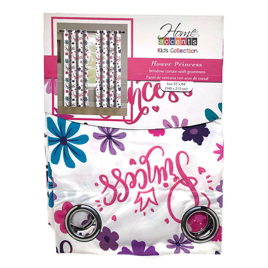 Cortina Home Accents Flower Princess Con Aros 55" x 84"