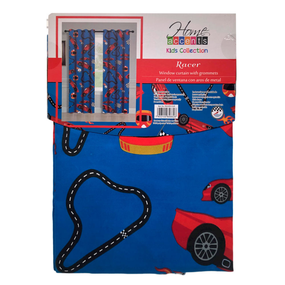 Cortina Infantil Racer Home Accents Con Aros 55" x 84"