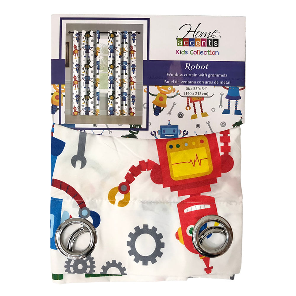 Cortina Home Accents Robot Infantil Con Aros 55" x 84"