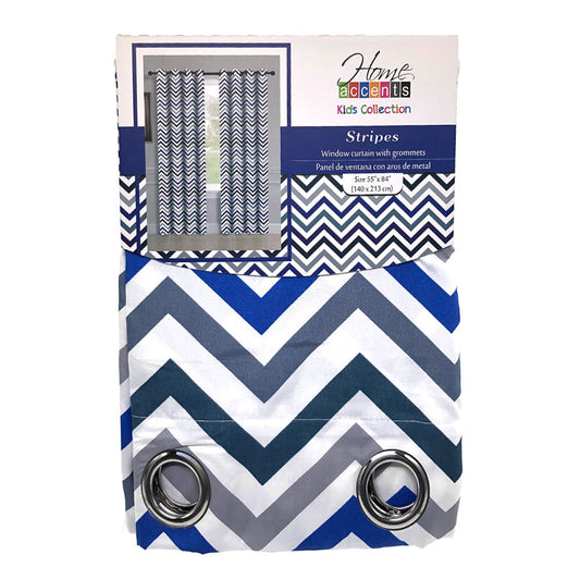 Cortina Home Accents Stripes Con Aros 55" x 84" - Azul Marino