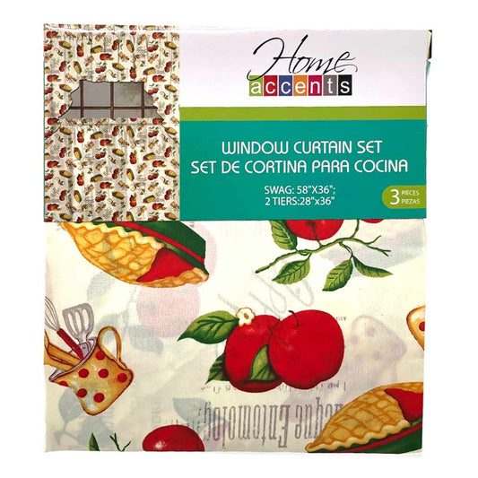 Cortina Para Cocina Home Accents 3 Piezas