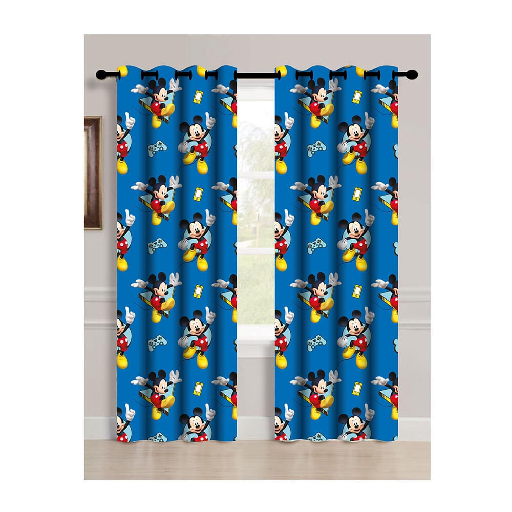 Cortina Disney Mickey Mouse Infantil Con Aros 55" x 84"