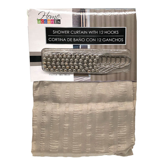 Cortina Para Baño Home Accents Con Ganchos 71" x 71"