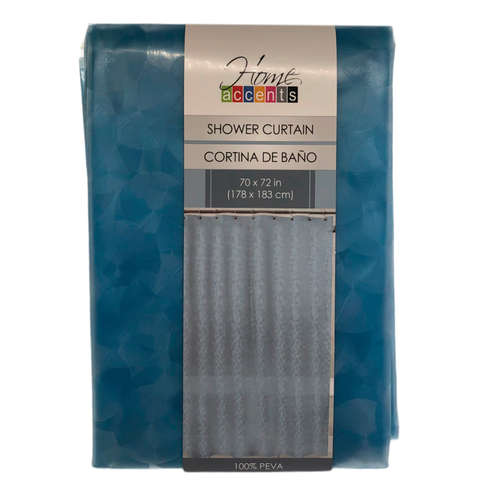 Cortina Para Baño Home Accents 70" x 72" - Turquesa azulado