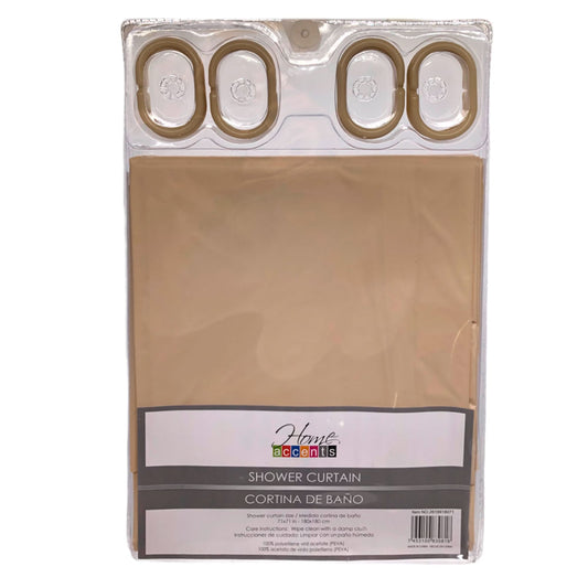 Cortina Para Baño Home Accents 71" x 71" - Beige Oscuro