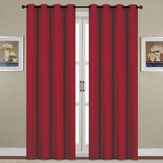 Cortina Home Accents Florence Blackout Con Aros 54" x 90" - Rojo oscuro