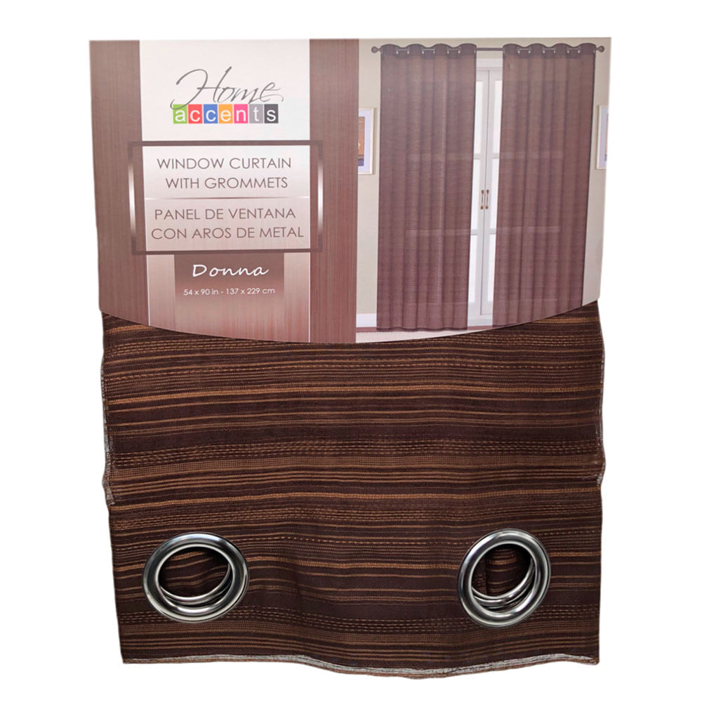 Cortina Home Accents Donna Con Aros 54" x 90" - Chocolate Oscuro