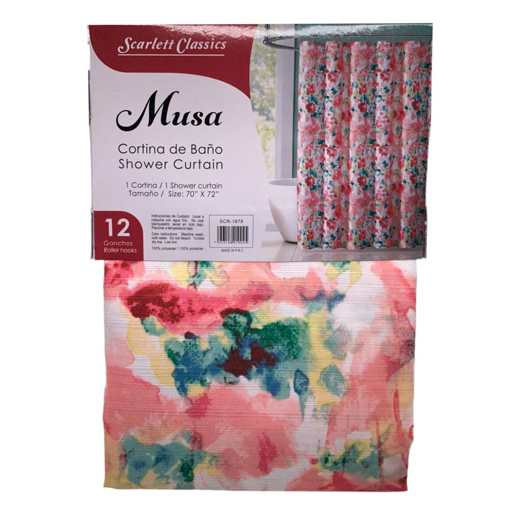 Cortina Para Baño Scarlett Classic Musa 70" x 72" - Coral