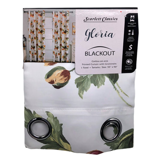 Cortina Scarlett Classics Gloria Blackout Con Aros 55" x 90" - Dorado