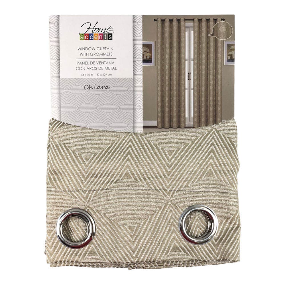 Cortina Home Accents Chiara Con Aros 54" x 90" - Chocolate claro