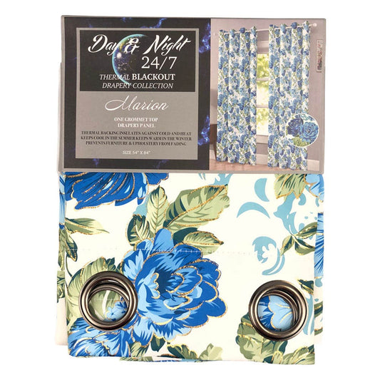 Cortina Luxury Marion Blackout Con Aros 54" x 84" - Azul claro