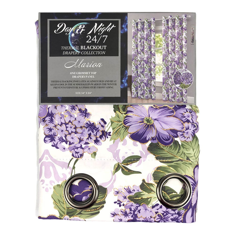 Cortina Luxury Marion Blackout Con Aros 54" x 84" - Morado oscuro