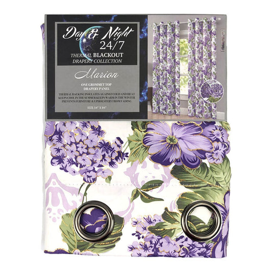 Cortina Luxury Marion Blackout Con Aros 54" x 84" - Morado oscuro