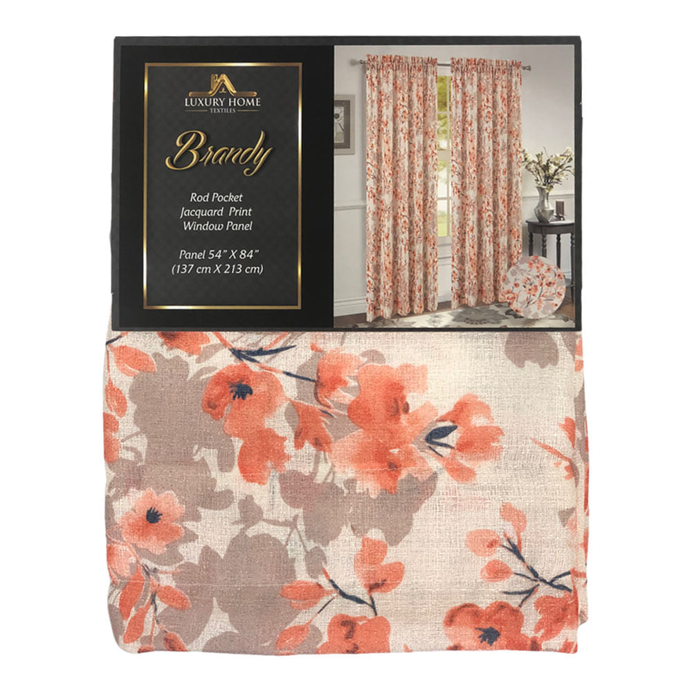 Cortina Luxury Brandy Rod Pocket 54 x 84 - Coral