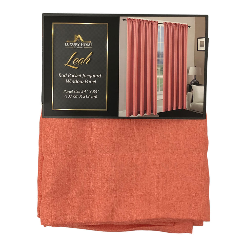 Cortina Luxury Leah Rod Pocket 54" x 84" - Coral oscuro