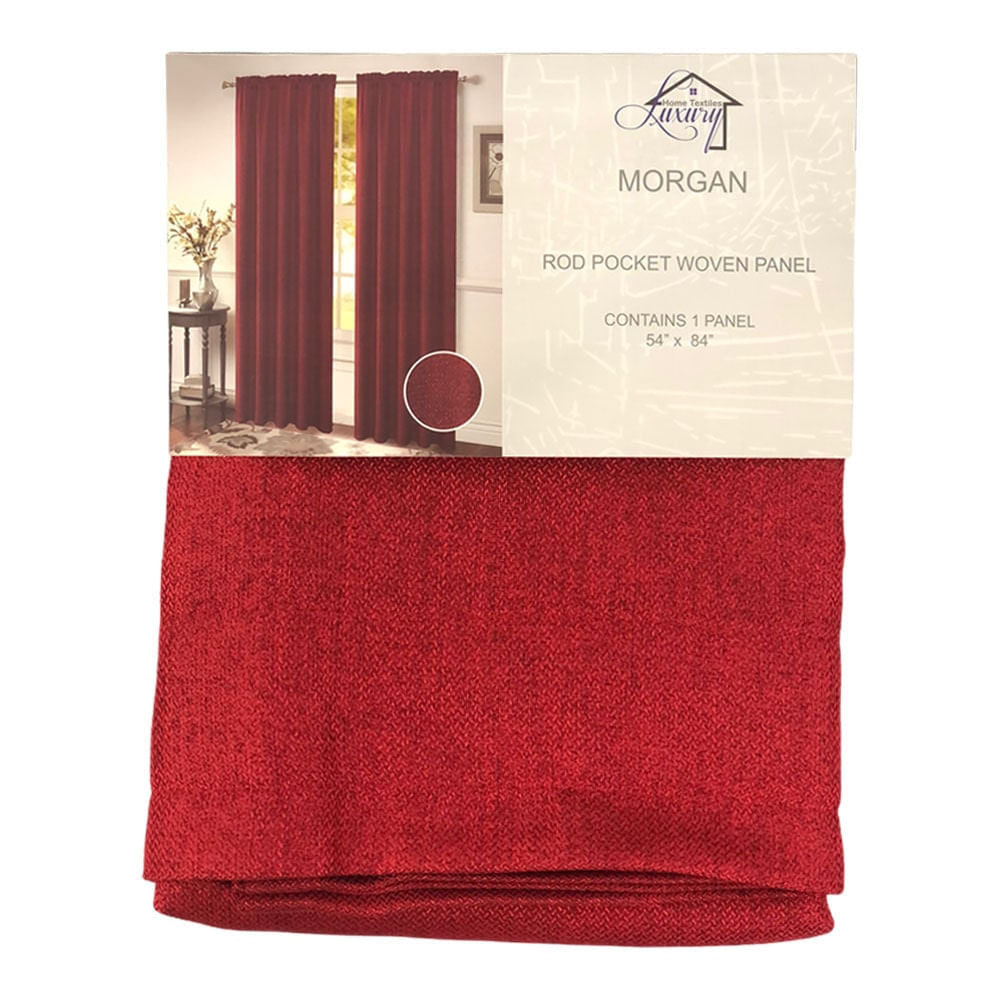 Cortina Luxury Morgan Rod Pocket 54" x 84" - Rojo Oscuro