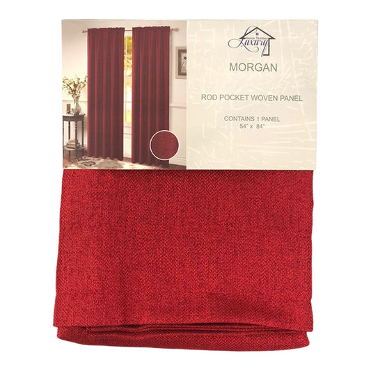 Cortina Luxury Morgan Rod Pocket 54" x 84" - Rojo Oscuro