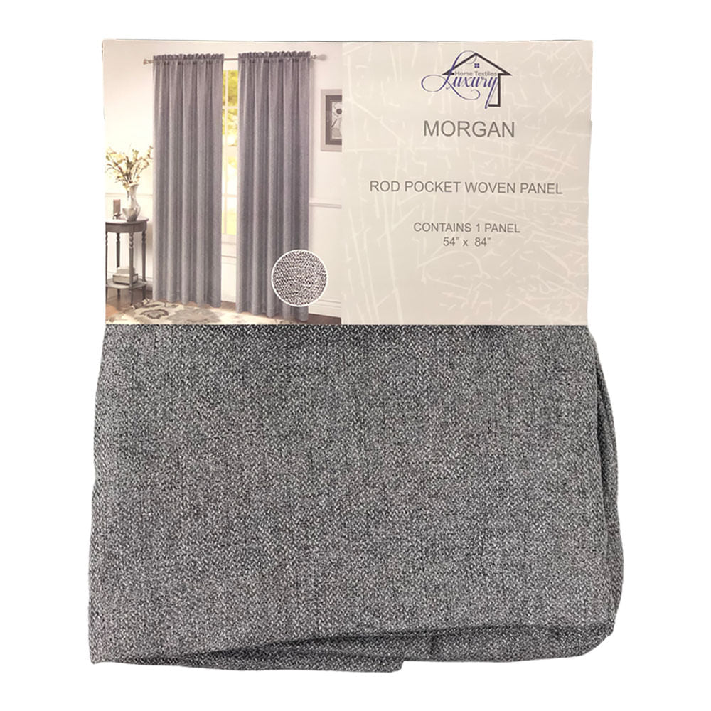 Cortina Luxury Morgan Rod Pocket 54" x 84" - Gris Oscuro