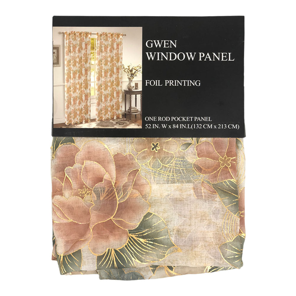 Cortina Luxury Gwen Rod Pocket 54 x 84 - Coral Claro