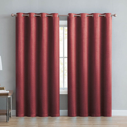 Cortina Victoria Classics Angela Blackout Con Aros 52" x 90" - Rojo oscuro