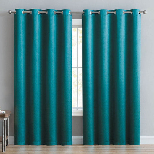 Cortina Victoria Classics Angela Blackout Con Aros 52" x 90" - Aguamarina oscuro