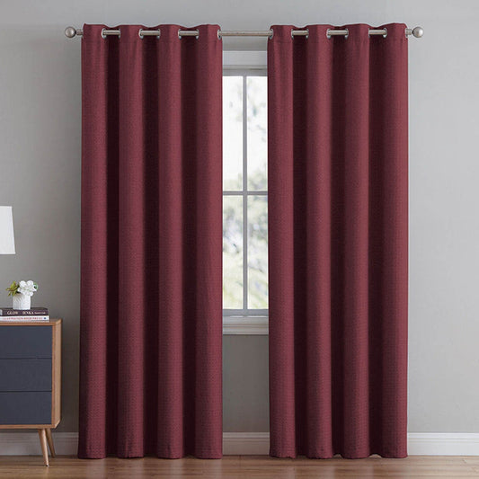 Cortina Victoria Classics Bethany Blackout Con Aros 52" x 90" - Rojo oscuro