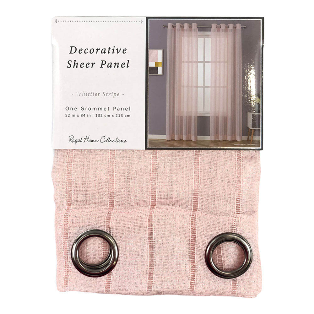 Cortina Regal Home Whittier Stripe Con Aros 52" x 84" - Coral