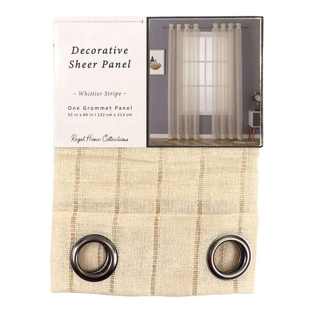 Cortina Regal Home Whittier Stripe Con Aros 52" x 84" - Trigo