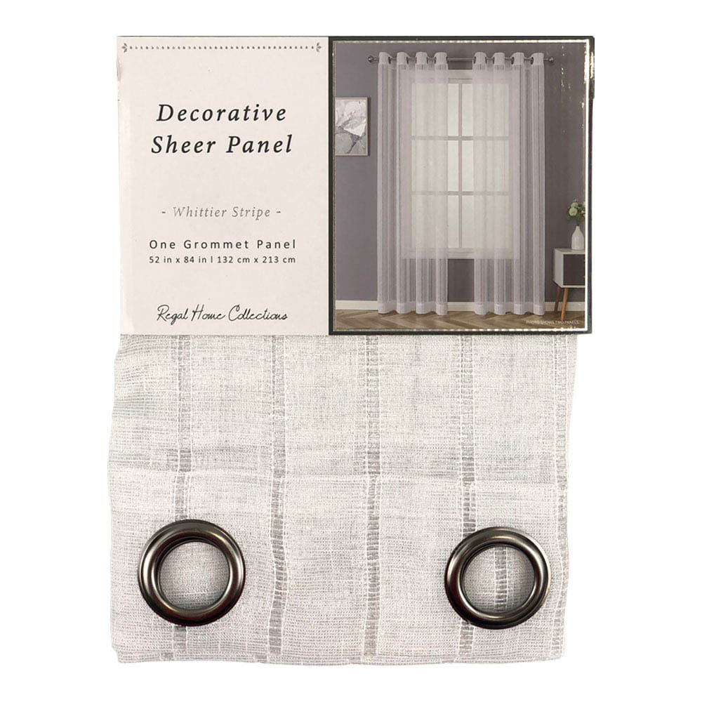 Cortina Regal Home Whittier Stripe Con Aros 52" x 84" - Gris Claro