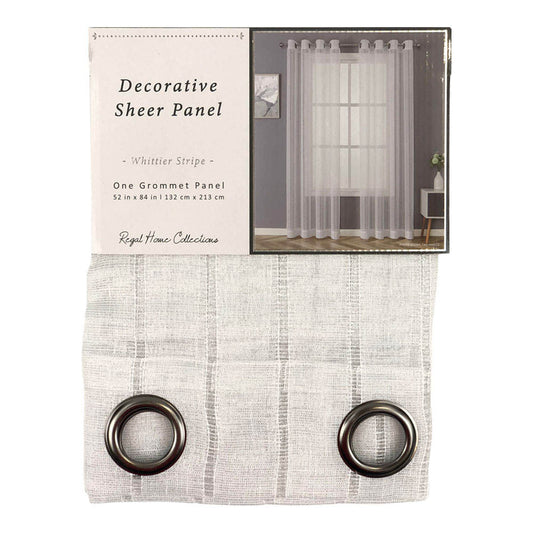 Cortina Regal Home Whittier Stripe Con Aros 52" x 84" - Gris Claro